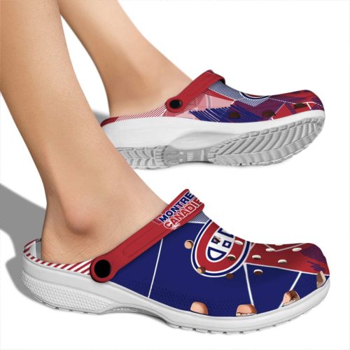 montreal canadiens geometric background clog fashion forward
