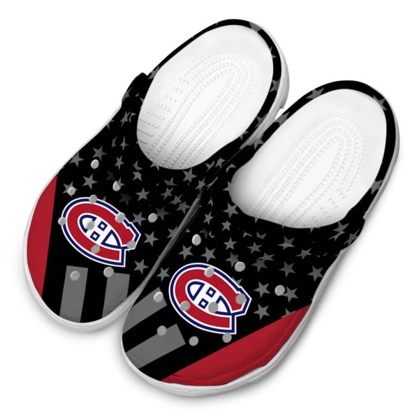 montreal canadiens stellar stripes theme clog latest model