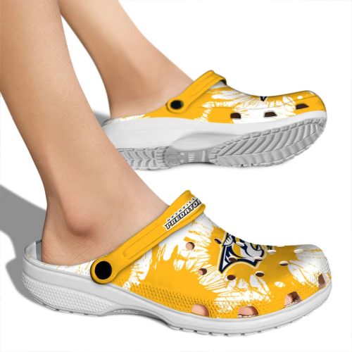 nashville predators splatter graphics clog fashion forward