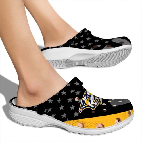 nashville predators stellar stripes theme clog fashion forward