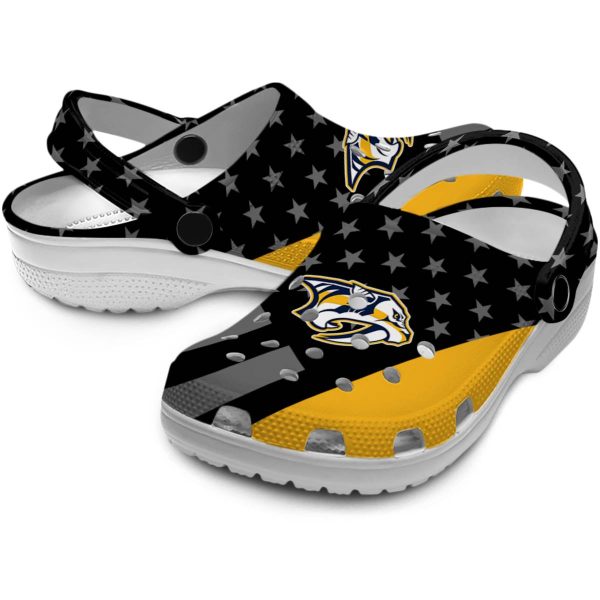 nashville predators stellar stripes theme clog high quality