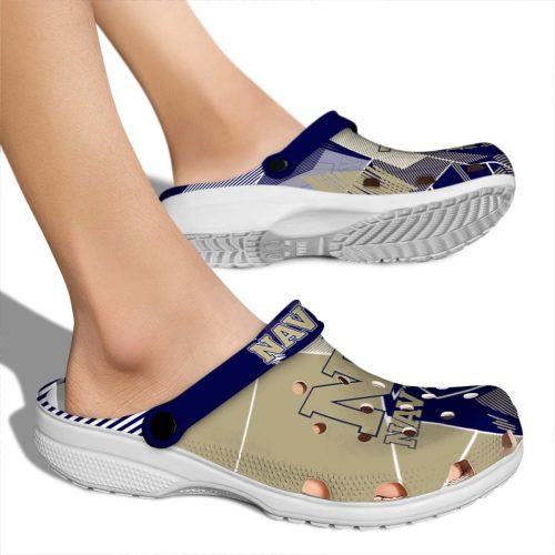 navy midshipmen geometric background clog fashion forward