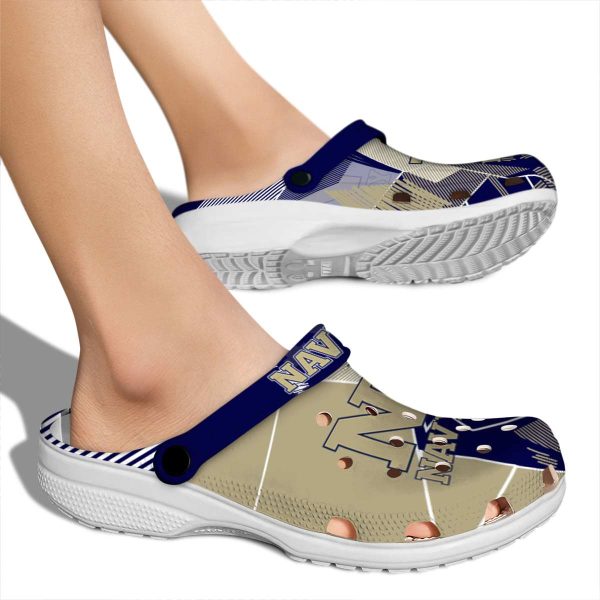 navy midshipmen geometric background clog fashion forward