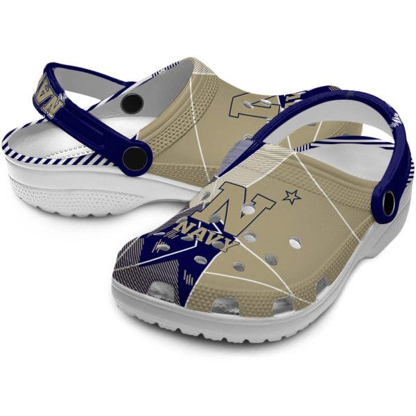 navy midshipmen geometric background clog high quality
