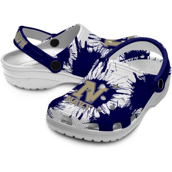 navy midshipmen splatter graphics clog high quality