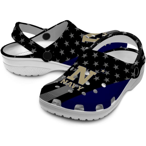 navy midshipmen stellar stripes theme clog high quality
