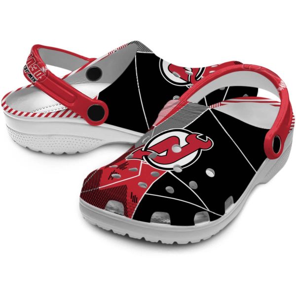 new jersey devils geometric background clog high quality