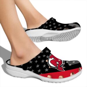 new jersey devils stellar stripes theme clog fashion forward