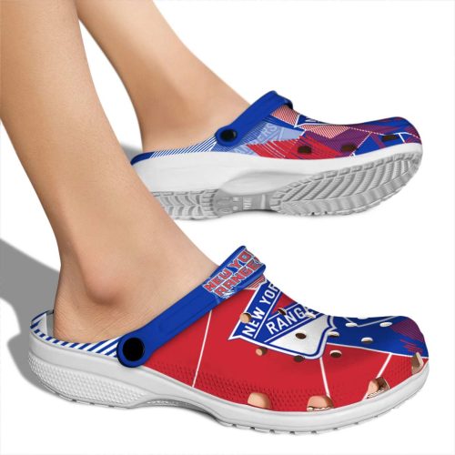 new york rangers geometric background clog fashion forward