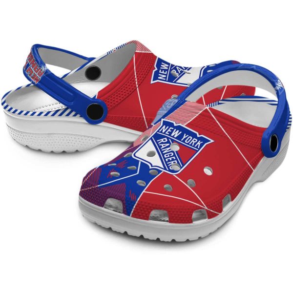 new york rangers geometric background clog high quality