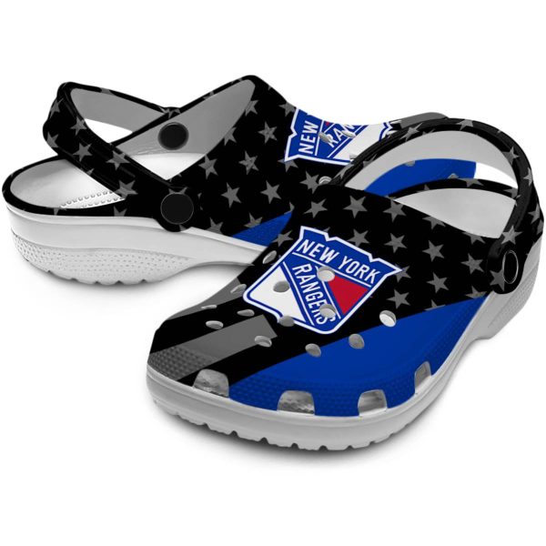 new york rangers stellar stripes theme clog high quality