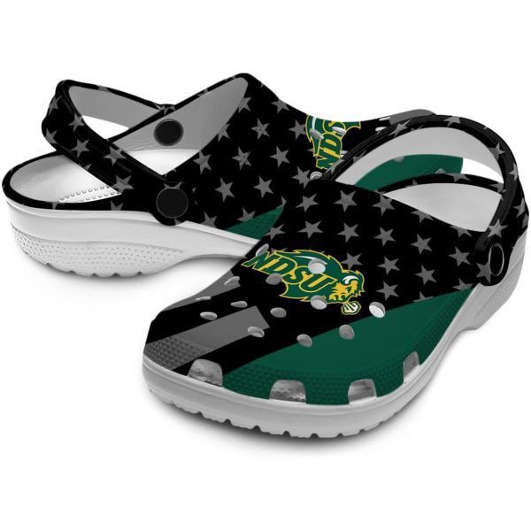 north dakota state bison stellar stripes theme clog high quality