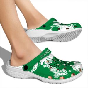 north texas mean green splatter graphics clog fashion forward