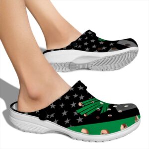 north texas mean green stellar stripes theme clog fashion forward