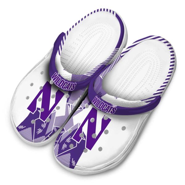 northwestern wildcats geometric background clog latest model