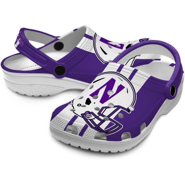 northwestern wildcats helmet stripes clog high quality