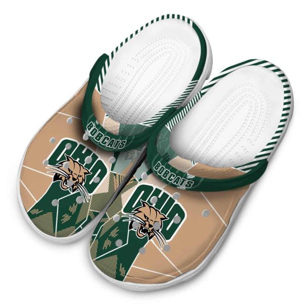 ohio bobcats geometric background clog latest model