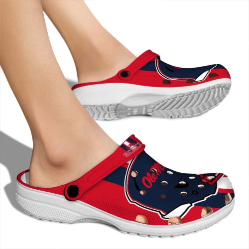 ole miss rebels helmet stripes clog fashion forward