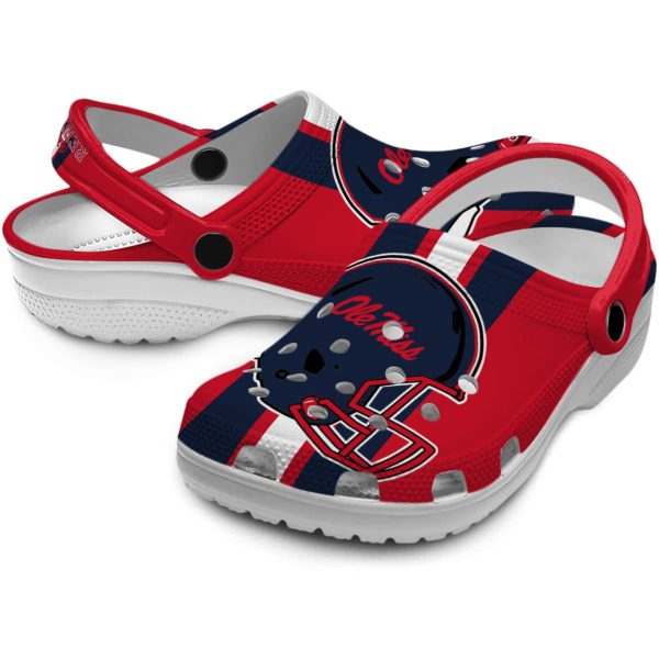 ole miss rebels helmet stripes clog high quality