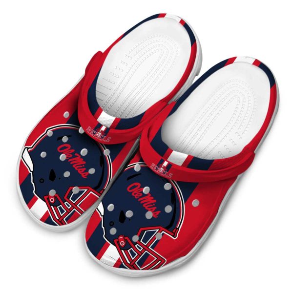 ole miss rebels helmet stripes clog latest model