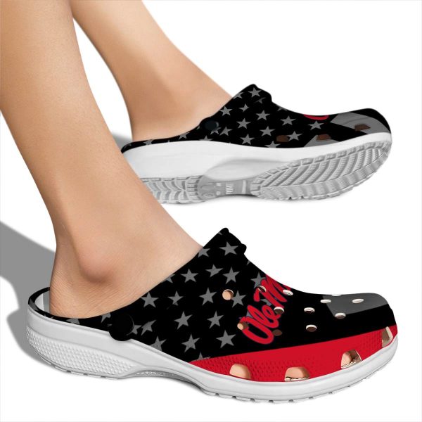 ole miss rebels stellar stripes theme clog fashion forward