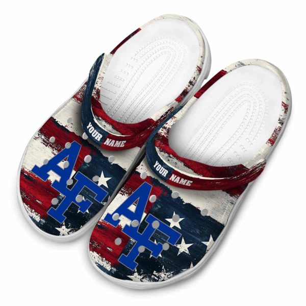 personalized air force falcons patriotic stripes clog latest model