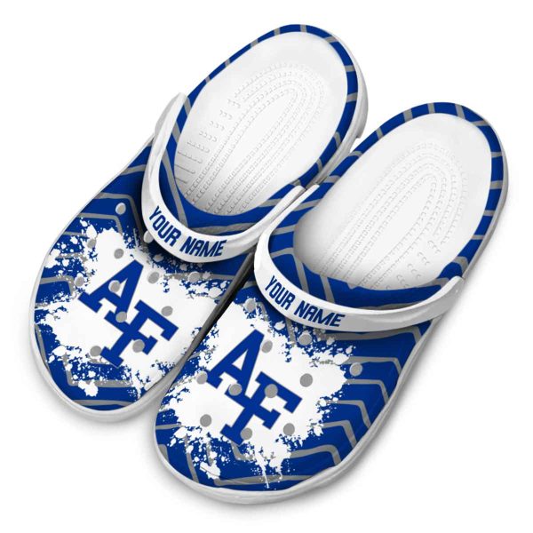 personalized air force falcons zigzag paint burst clog latest model