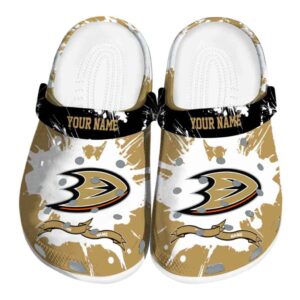 personalized anaheim ducks splatter pattern clog best selling