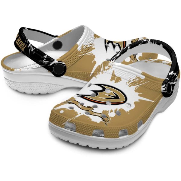 personalized anaheim ducks splatter pattern clog high quality
