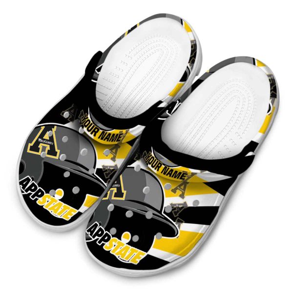 personalized appalachian state mountaineers baseball helmet clog latest model