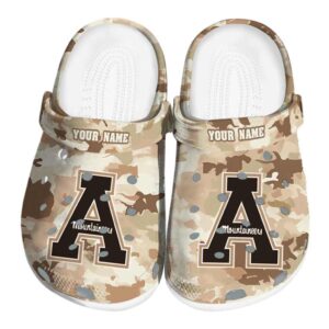 personalized appalachian state mountaineers desert camo clog best selling
