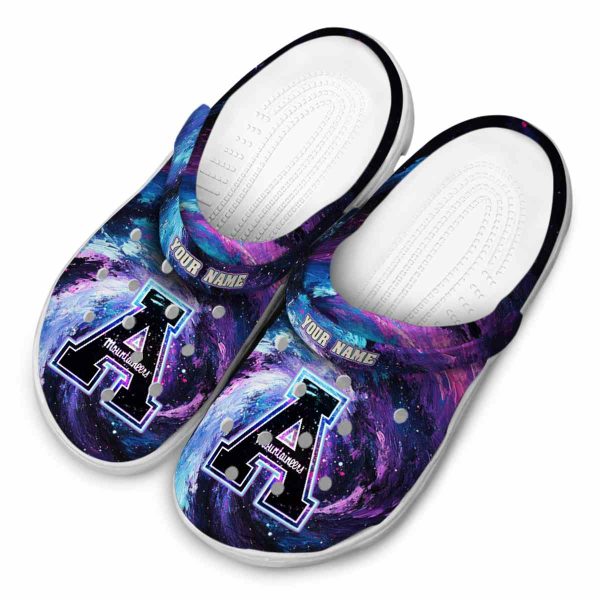 personalized appalachian state mountaineers galaxy swirl clog latest model