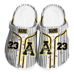 personalized appalachian state mountaineers pinstripe pattern clog best selling
