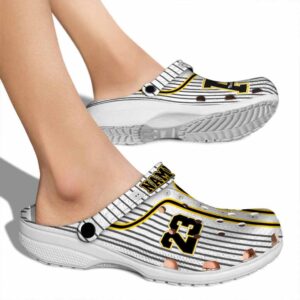 personalized appalachian state mountaineers pinstripe pattern clog fashion forward