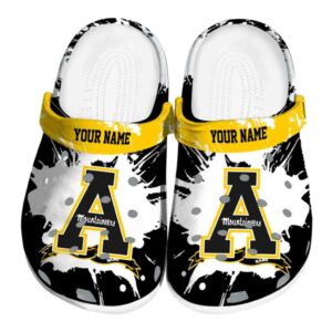 personalized appalachian state mountaineers splatter pattern clog best selling