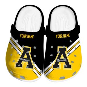 personalized appalachian state mountaineers striped accents clog best selling