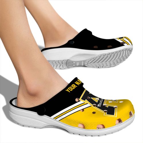 personalized appalachian state mountaineers striped accents clog fashion forward
