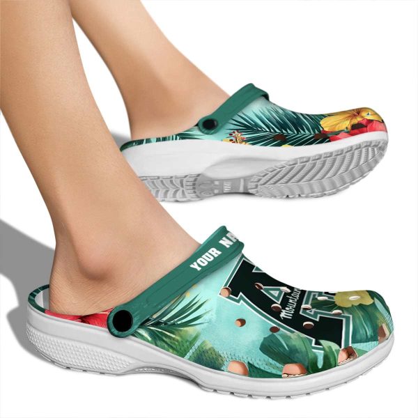 personalized appalachian state mountaineers tropical vibes clog fashion forward