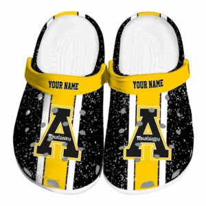 personalized appalachian state mountaineers vertical stripes clog best selling