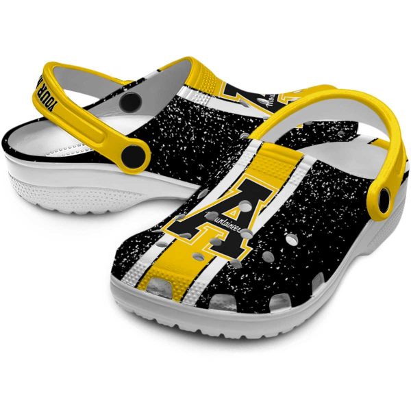personalized appalachian state mountaineers vertical stripes clog high quality