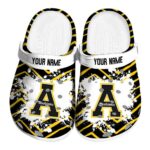 personalized appalachian state mountaineers zigzag paint burst clog best selling