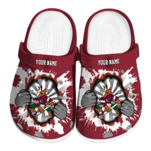 personalized arizona coyotes gripping hand clog best selling