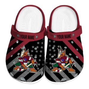 personalized arizona coyotes star spangled graphic clog best selling