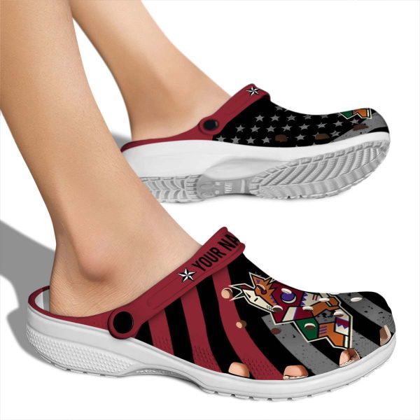 personalized arizona coyotes star spangled graphic clog fashion forward