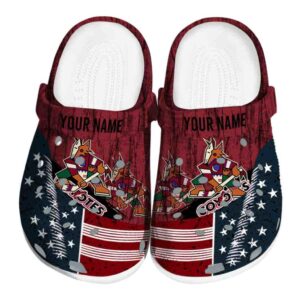 personalized arizona coyotes star spangled side pattern clog best selling