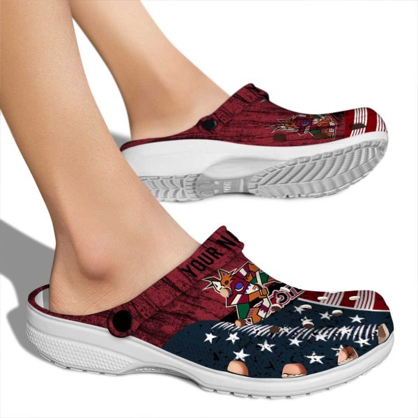 personalized arizona coyotes star spangled side pattern clog fashion forward