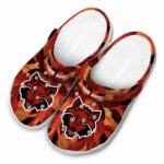 personalized arkansas state red wolves autumn leaves clog best selling