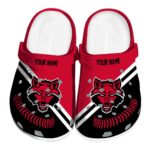 personalized arkansas state red wolves baseball motif clog best selling