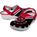 personalized arkansas state red wolves baseball motif clog best selling