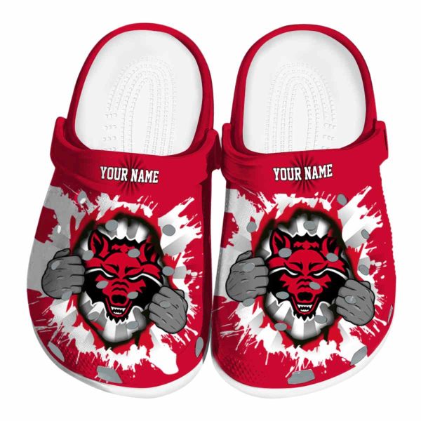 personalized arkansas state red wolves gripping hand clog best selling